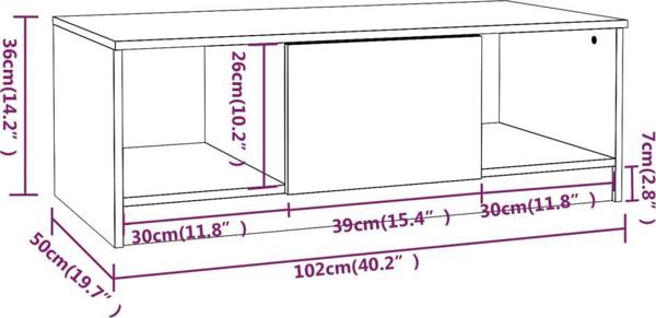 vidaXL Stolik kawowy, betonowy, 102x50x36 cm