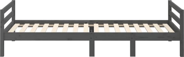 vidaXL Κρεβατοκάμαρα με Πλαίσιο, γκρι, 90 x 200 εκ., από μασίφ πεύκο