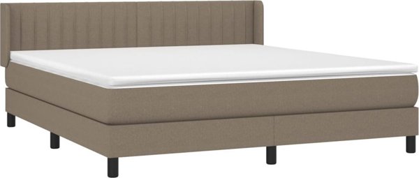 vidaXL Κρεβάτι Continental με στρώμα, ταουπέ, ύφασμα, 160x200 εκ.