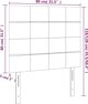vidaXL Προσκέφαλο για κρεβάτι με LED, ανοιχτό γκρι, 80x5x118/128 cm, βελούδο