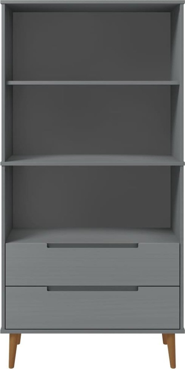 vidaXL Ραφιέρα, γκρι, 85x35x170,5 cm, μασίφ πεύκο