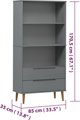 vidaXL Ραφιέρα, γκρι, 85x35x170,5 cm, μασίφ πεύκο