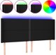 vidaXL Κεφαλάρι κρεβατιού με LED, μαύρο, 183x16x118/128 cm, ύφασμα