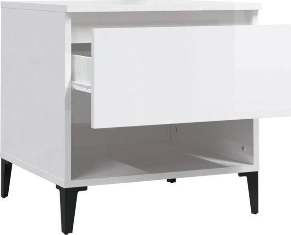 Λευκό γυαλιστερό βοηθητικό τραπεζάκι 50x46x50 cm