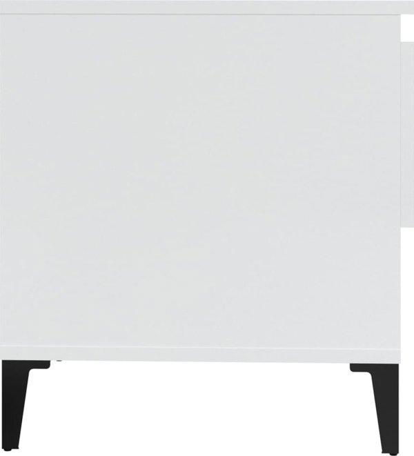 Λευκό γυαλιστερό βοηθητικό τραπεζάκι 50x46x50 cm
