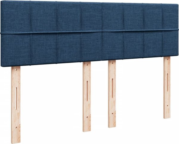 vidaXL κρεβάτι κοντινεντάλ με στρώμα, μπλε, 140x190 cm, ύφασμα