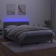 vidaXL Lozko kontynentalne z materacem i LED, szare 140x200 cm, aksamit