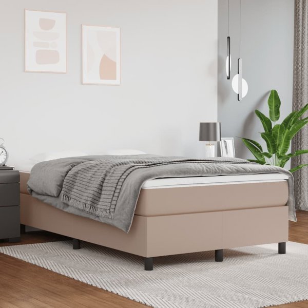 vidaXL Κρεβάτι continental, καπουτσίνο, 120x200 cm με τεχνητό δέρμα