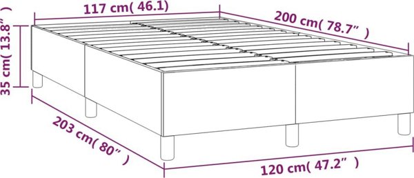 vidaXL Κρεβάτι continental, καπουτσίνο, 120x200 cm με τεχνητό δέρμα