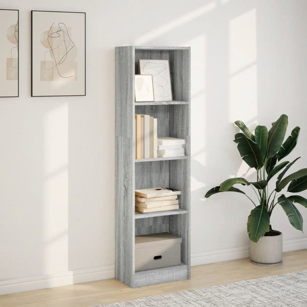 vidaXL Ράφι, γκρι δρυς σονόμα, 40x24x143 εκ., ξύλινο υλικό