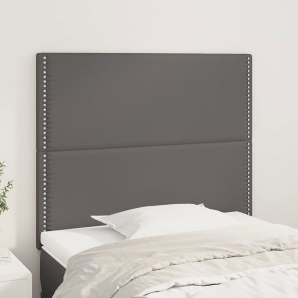 vidaXL Ζαγκλώματα για κρεβάτι, 2 τεμάχια, γκρι, 90x5x78/88 εκ., συνθετικό δέρμα