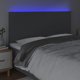 vidaXL Zaglonek do lozka z LED, ciemnoszary, 160x5x118/128 cm, tkanina