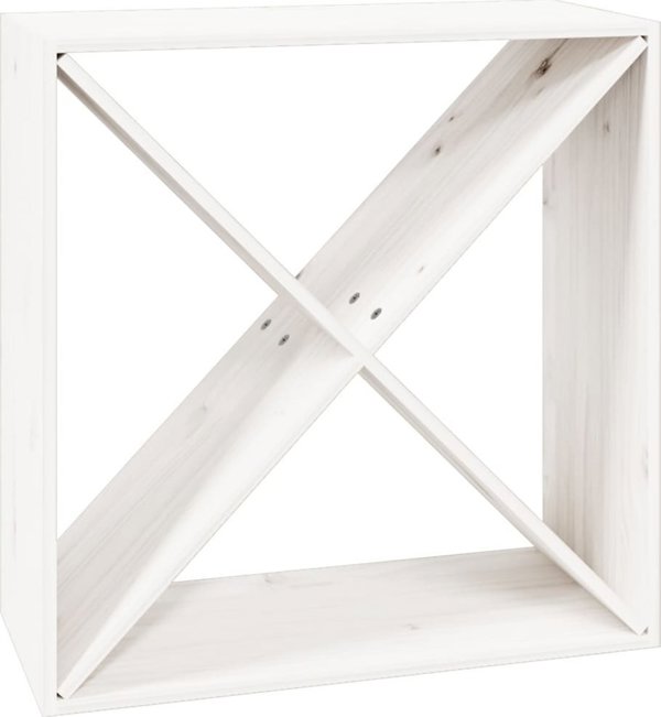 vidaXL Έπιπλο για κρασιά, λευκό, 62x25x62 εκ., μασίφ ξύλο πεύκου