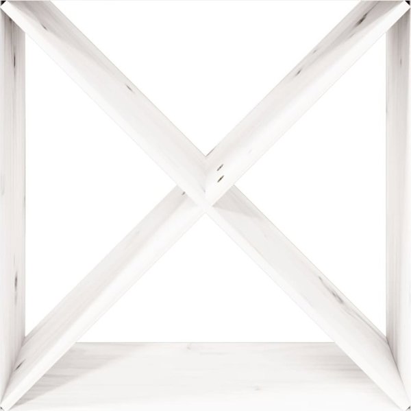 vidaXL Έπιπλο για κρασιά, λευκό, 62x25x62 εκ., μασίφ ξύλο πεύκου