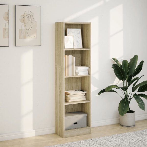 vidaXL Βιβλιοθήκη, δρυς σονόμα, 40x24x143 εκ., σύνθετο ξύλο