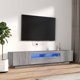 vidaXL Σετ 2 κομοδίνων TV με LED φωτισμό, γκρι δρυς Sonoma