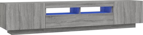 vidaXL Σετ 2 κομοδίνων TV με LED φωτισμό, γκρι δρυς Sonoma