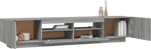 vidaXL Σετ 2 κομοδίνων TV με LED φωτισμό, γκρι δρυς Sonoma
