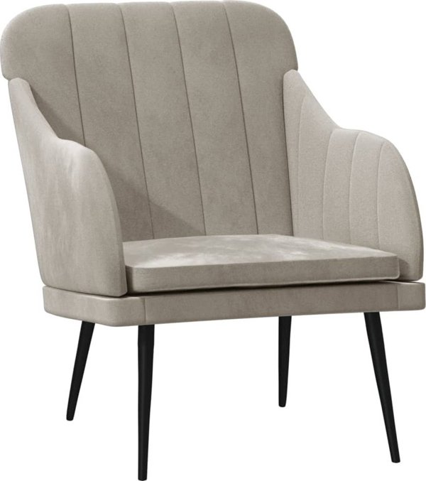 vidaXL vidaXL Fotel, jasnoszary, 63x76x80 cm, obity aksamitem