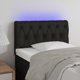 vidaXL Zaglowek do lozka z LED, czarny, 80x7x78/88 cm, tkanina