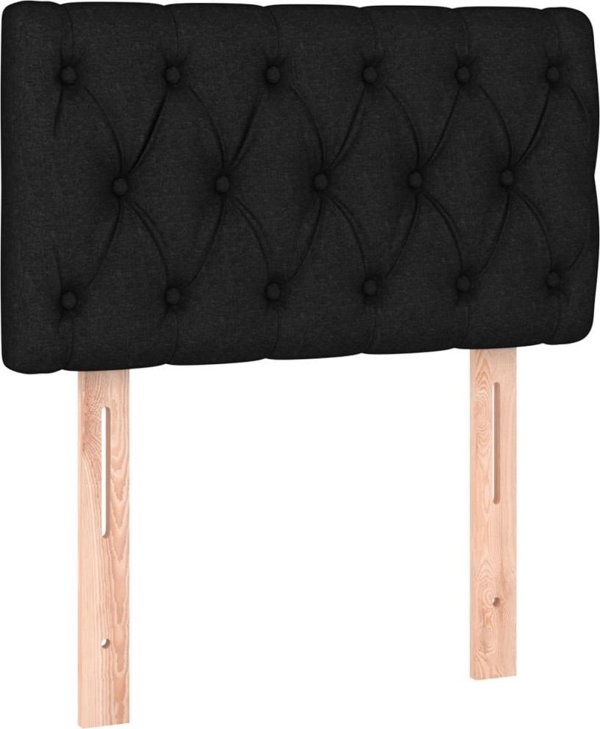 vidaXL Zaglowek do lozka z LED, czarny, 80x7x78/88 cm, tkanina