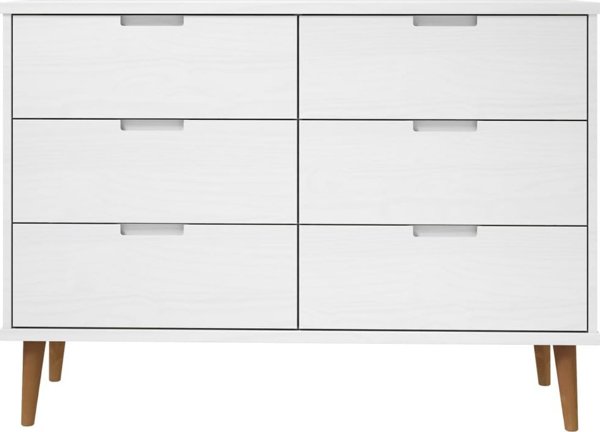 vidaXL Συρταριέρα, λευκή, 113x40x80 cm, μασίφ πεύκο