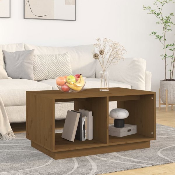 vidaXL Τραπεζάκι σαλονιού μέλι-καφέ 80x50x40 cm από μασίφ ξύλο πεύκου