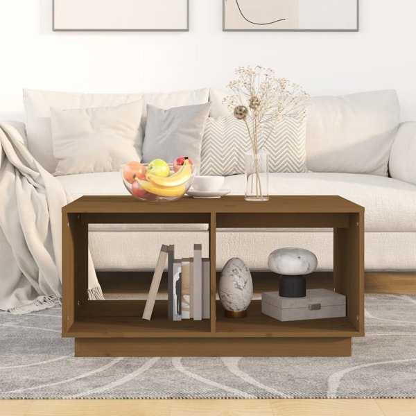 vidaXL Τραπεζάκι σαλονιού μέλι-καφέ 80x50x40 cm από μασίφ ξύλο πεύκου