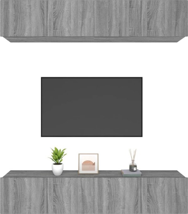 vidaXL Szafki telewizyjne, 4 szt, szary dab sonoma, 80x30x30 cm