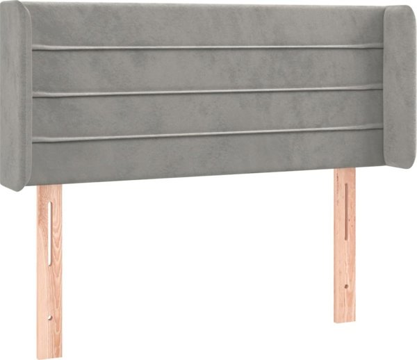 vidaXL Zaglolwek do lotka z LED, jasnoszary, 93x16x78/88 cm, aksamit