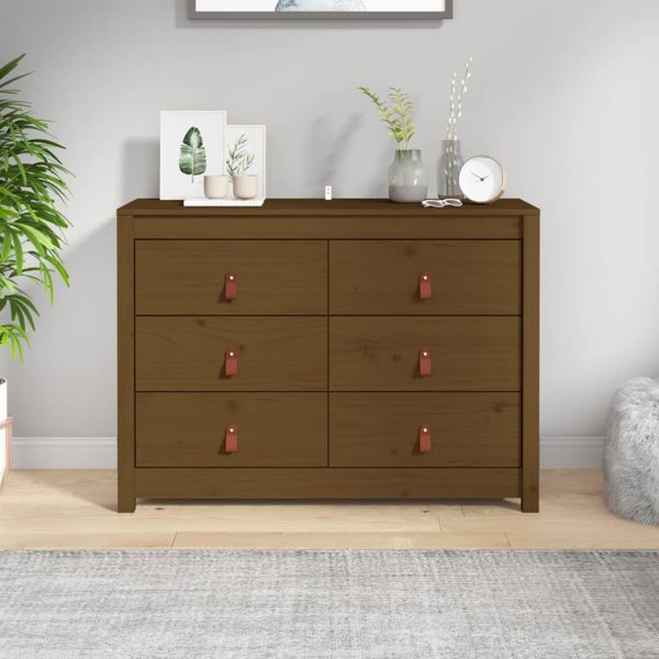 vidaXL Komoda, miodowy braz, 100x40x72 cm, lite drewno sosnowe