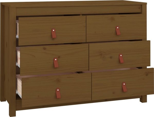 vidaXL Komoda, miodowy braz, 100x40x72 cm, lite drewno sosnowe