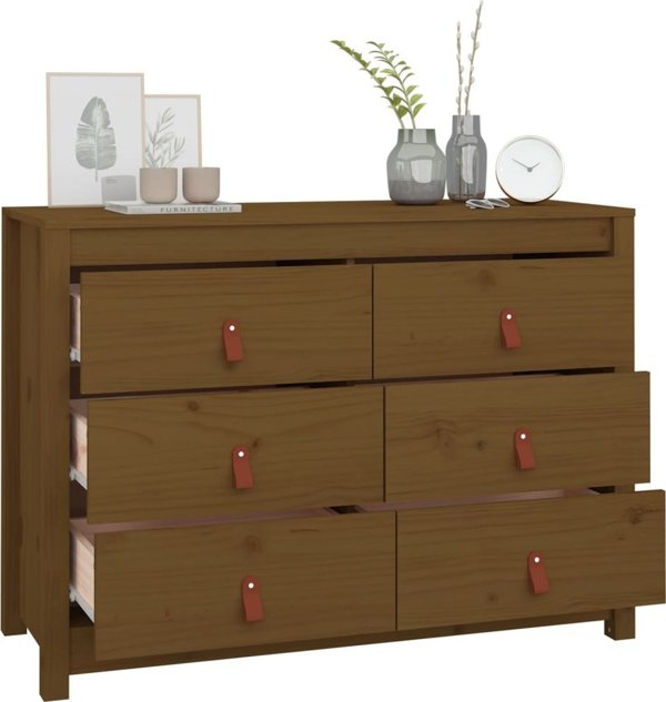 vidaXL Komoda, miodowy braz, 100x40x72 cm, lite drewno sosnowe