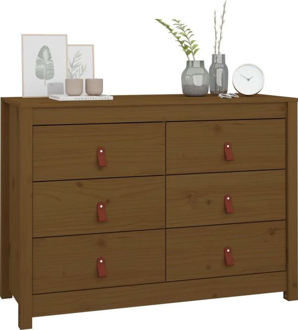vidaXL Komoda, miodowy braz, 100x40x72 cm, lite drewno sosnowe
