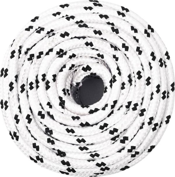 vidaXL Πλεγμένη ναυτική σχοινί λευκή, 8 mm x 25 m, πολυεστέρας