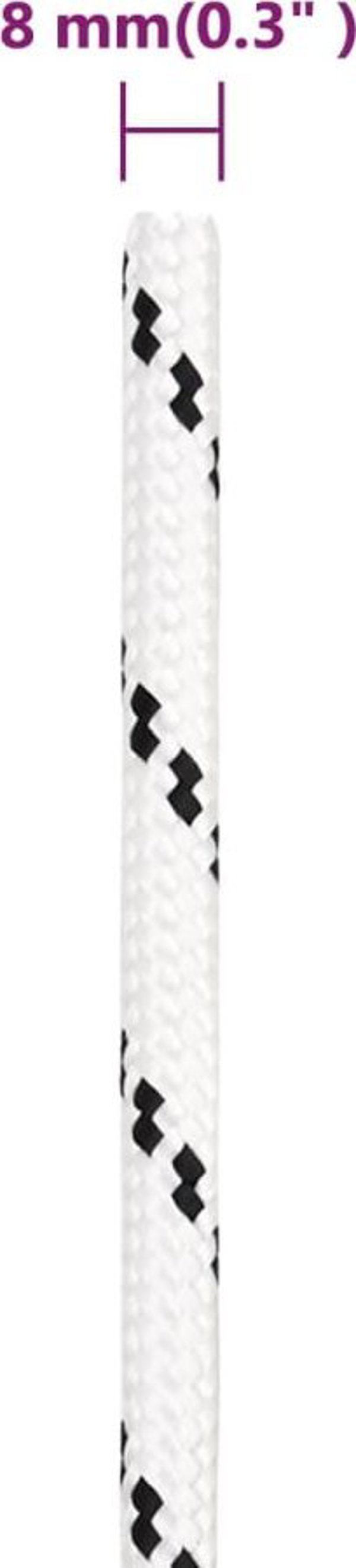 vidaXL Πλεγμένη ναυτική σχοινί λευκή, 8 mm x 25 m, πολυεστέρας
