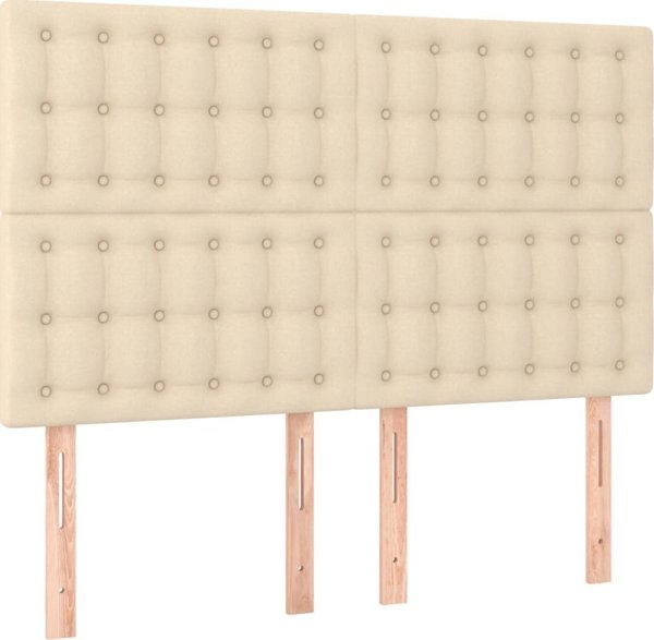 vidaXL Kontinentalo krevati me mattress, krem yfasma, 140x200 cm
