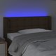 vidaXL Κεφαλάρι κρεβατιού με LED, σκούρο καφέ, 103x16x78/88 cm, ύφασμα