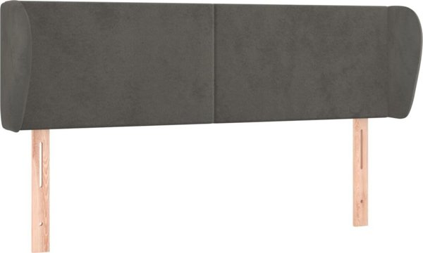 vidaXL Κεφαλάρι τύπου uszak, σκούρο γκρι, 147x23x78/88 cm, βελούδινο