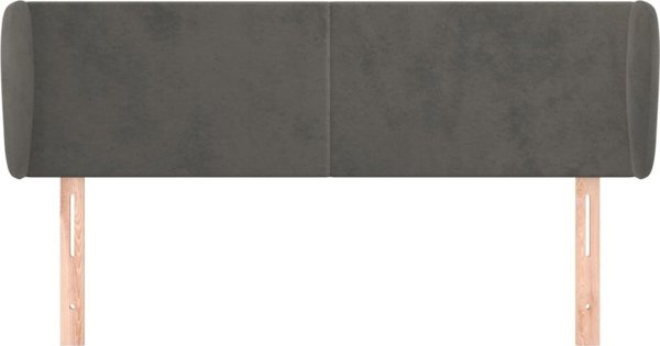 vidaXL Κεφαλάρι τύπου uszak, σκούρο γκρι, 147x23x78/88 cm, βελούδινο