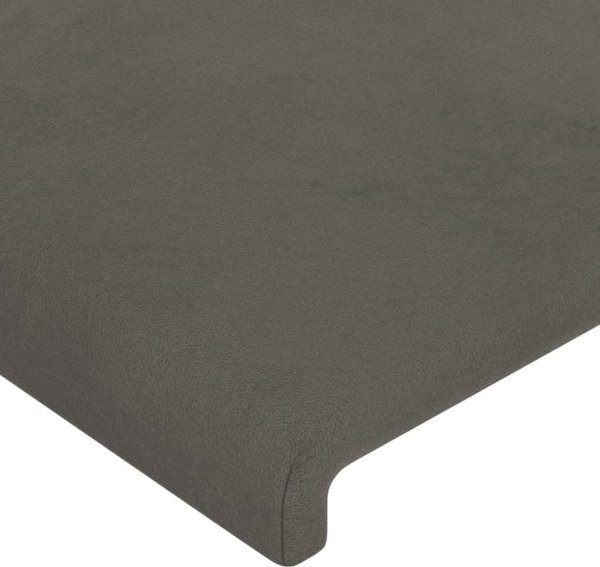 vidaXL Κεφαλάρι τύπου uszak, σκούρο γκρι, 147x23x78/88 cm, βελούδινο