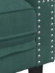 vidaXL Καναπές Chesterfield 3 θέσεων με ρολά, σκούρο πράσινο, βελούδο