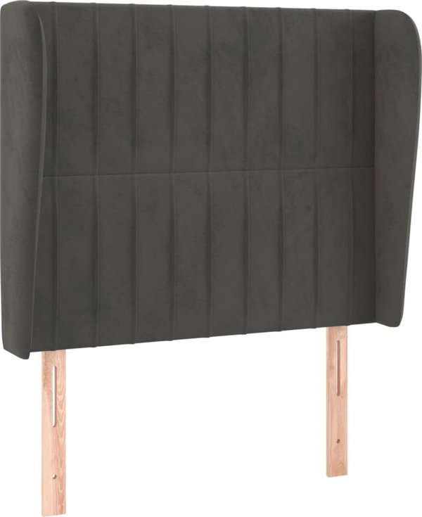 vidaXL Zaglowek uszak, ciemnoszary, 83x23x118/128 cm, aksamit