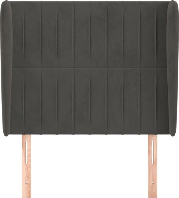 vidaXL Zaglowek uszak, ciemnoszary, 83x23x118/128 cm, aksamit