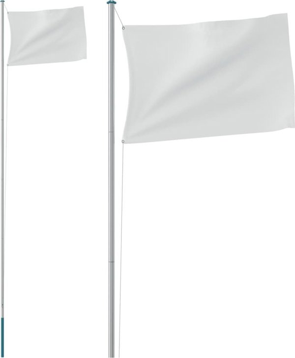 vidaXL vidaXL Segmentowy maszt flagowy, srebrny, 6,23 m, aluminium