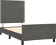 vidaXL Rama κρεβατιού με προσκέφαλο, σκούρο γκρι, 90x200 cm, βελούδινη