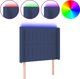 Κεφαλάρι κρεβατιού vidaXL με LED, μπλε, 103x16x118/128 εκ., ύφασμα