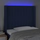 Κεφαλάρι κρεβατιού vidaXL με LED, μπλε, 103x16x118/128 εκ., ύφασμα