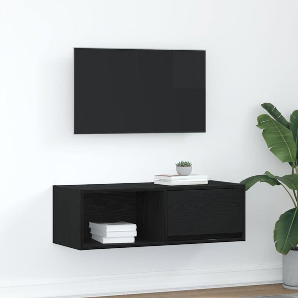 vidaXL Έπιπλο Τηλεόρασης RTV, 80x31x25,5 εκ., Μαύρη Δρυς, από Κολλητό Ξύλο