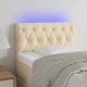 vidaXL Zaglowek do lozka z LED, kremowy, 80x7x78/88 cm, tkanina